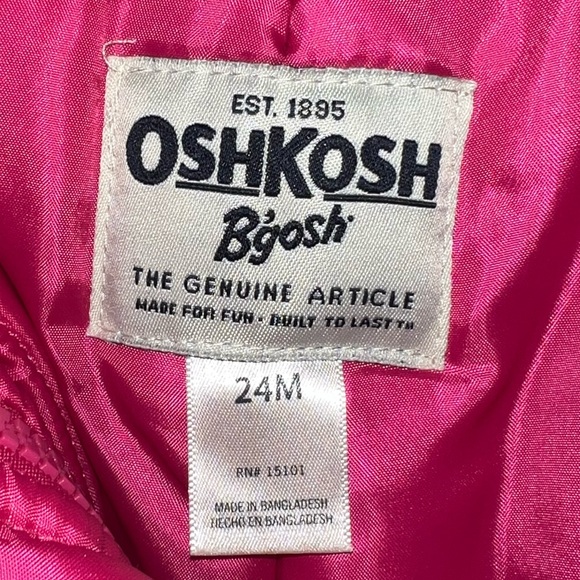 Oshkosh Pink Girls Size 24 Months Overall Snow Bib - Picture 4 of 5